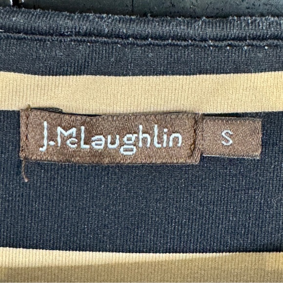 J.McLaughlin Stripe Knit Dress | Black Tan Stretch S - Picture 3 of 6